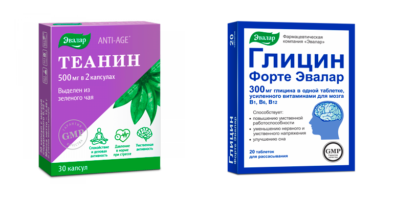 Теанин и Глицин «Эвалар»